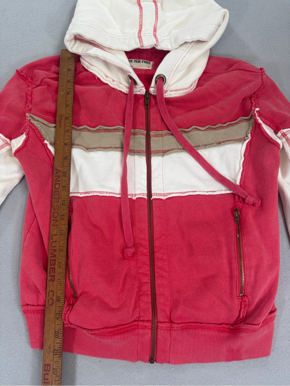 Free People We The Free Cori Moto Colorblock Zip Hoodie Jacket Small Festival - Picture 8 of 13